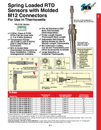 Thumbnail of document Data Sheet - PR-31SL Spring Loaded RTD Probes w/High Temp Molded M12 Connectors